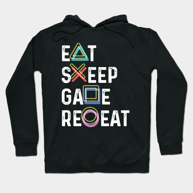 Eat Sleep Game Repeat Hoodie by Aldebaran